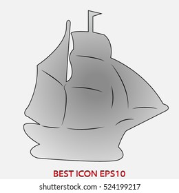 ship sailing, vector icon, eps10