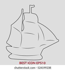 ship sailing, vector icon, eps10