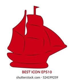 ship sailing, vector icon, eps10