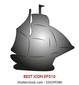 ship sailing, vector icon, eps10