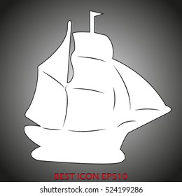 ship sailing, vector icon, eps10