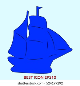 ship sailing, vector icon, eps10