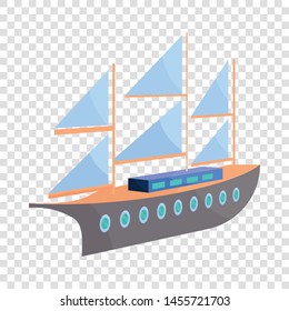 Ship with sails icon. Cartoon illustration of ship vector icon for web