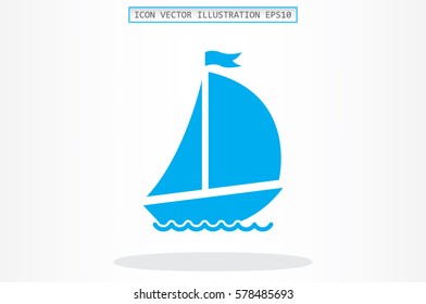 ship with sails icon vector illustration.