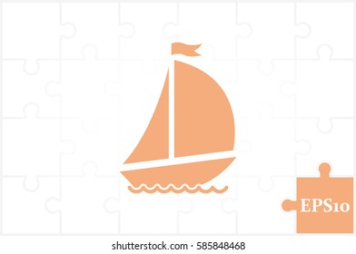 ship with sails icon vector illustration eps10.