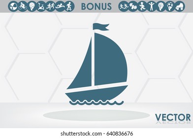 ship with sails icon vector illustration eps10.