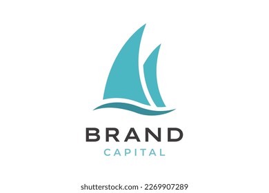 ship sails logo concept. perfect for business company branding design