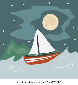 ship in the sea