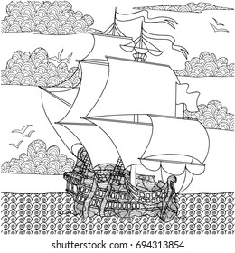 Ship at sea