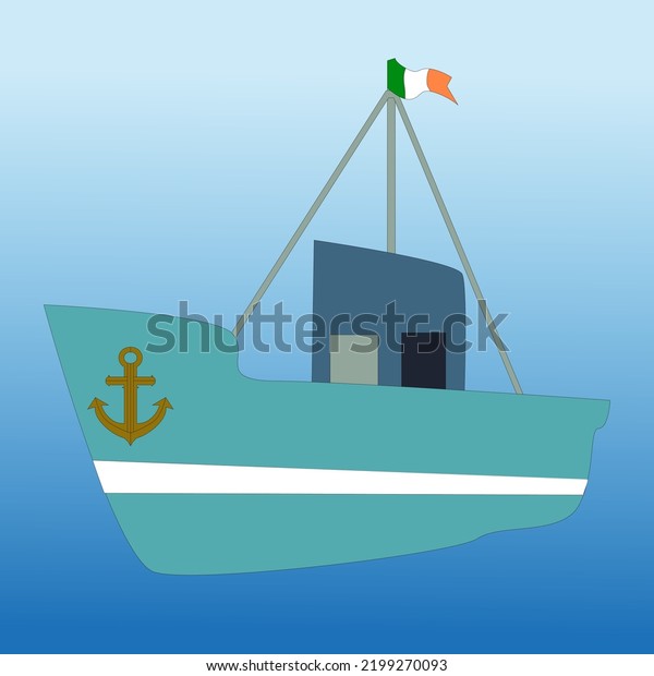 Ship Sea Anchor Flag Vessel Stock Vector (Royalty Free) 2199270093