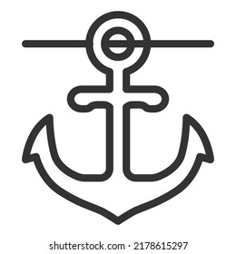 Anuncio marítimo de un cable - signo vector, icono web, ilustración de fondo blanco, estilo de contorno