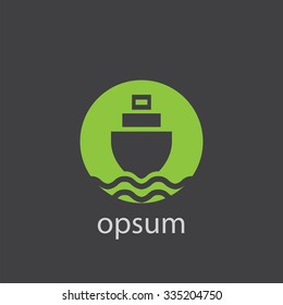 ship in the sea cut identity template icon design element