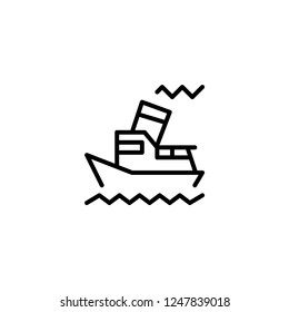 Ship and sea icon. Cruise travel sign