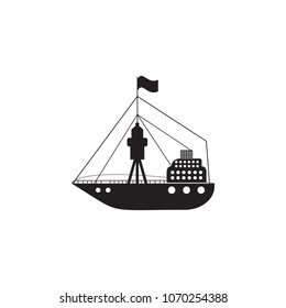 ship at sea icon. Element of ship illustration. Premium quality graphic design icon. Signs and symbols collection icon for websites, web design, mobile app on white background