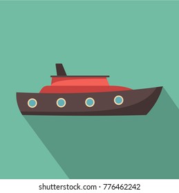 Ship sea icon. Flat illustration of ship sea vector icon for web