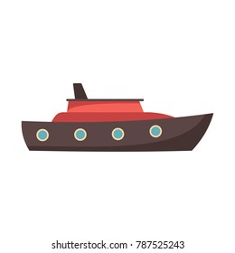 Ship sea icon. Flat illustration of ship sea vector icon isolated on white background
