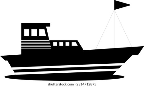 
Icono del mar del barco, estilo plano Pro Vector
