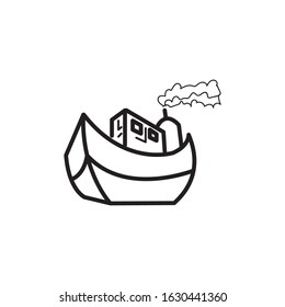 SHIP SEA ICON LINE SIMPLE DESIGN VECTOR