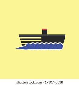 Ship In Sea Logo or Icon 