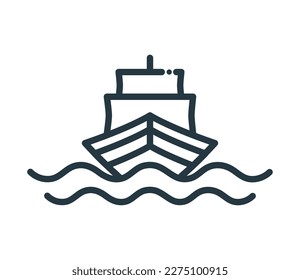ship in the sea nautical isolated icon design