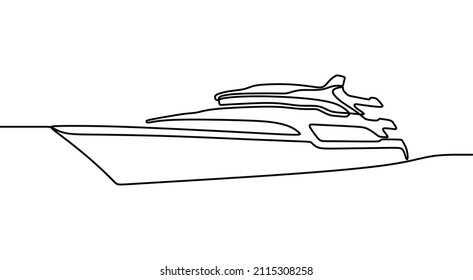 ship sea oneline continuous single line art handdrawn