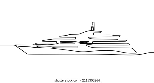 ship sea oneline continuous single line art handdrawn