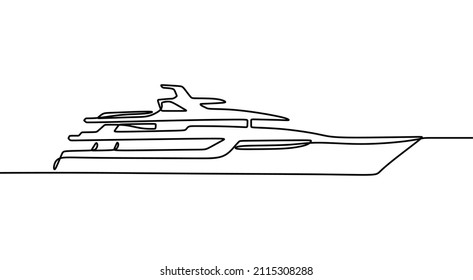 ship sea oneline continuous single line art handdrawn