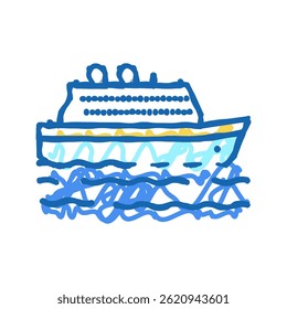ship sea transport doodle icon sketch vector. ship sea transport sign. isolated symbol illustration