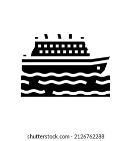 ship sea transport glyph icon vector. ship sea transport sign. isolated contour symbol black illustration