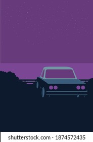 Ship in the sea vector, flat illustration