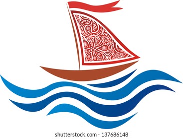 Ship sea vector illustration