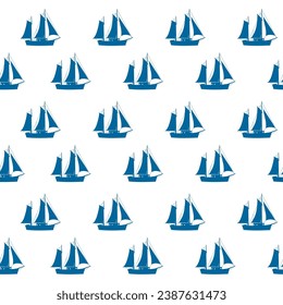 Ship seamless pattern, vector illustration
