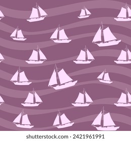 Ship seamless pattern, vector illustration