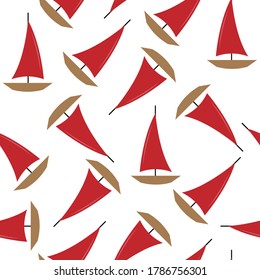 Ship seamless pattern wallpaper perfect for clothing fabric, background, or wrapping paper