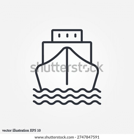 ship seen from the front icon symbol illustration vector eps10 logo template design