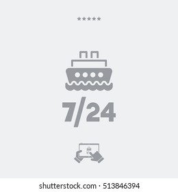 Ship services 7/24 - Vector web icon