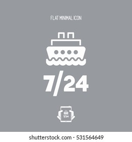 Ship services 7/24 - Vector web icon