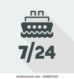 Ship services 7/24 - Vector web icon