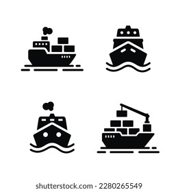 Ship set icon isolated on white background