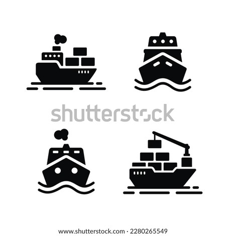 Ship set icon isolated on white background