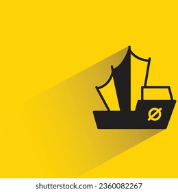 barco con sombra sobre fondo amarillo