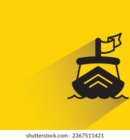 barco con sombra sobre fondo amarillo