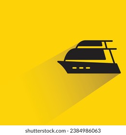 ship with shadow on yellow background