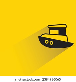 ship with shadow on yellow background