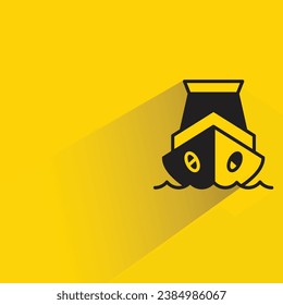 ship with shadow on yellow background