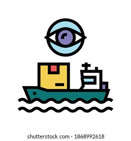 ship shipment management and control color icon vector. ship shipment management and control sign. isolated symbol illustration