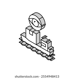 ship shipment management and control isometric icon vector. ship shipment management and control sign. isolated symbol illustration