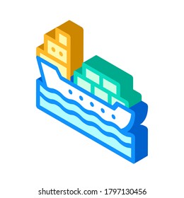 ship shipping containers isometric icon vector. ship shipping containers sign. isolated symbol illustration