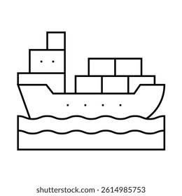 ship shipping containers line icon vector. ship shipping containers sign. isolated contour symbol black illustration