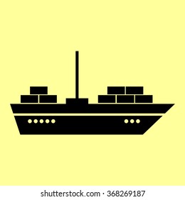 Ship sign. Flat style icon vector illustration.